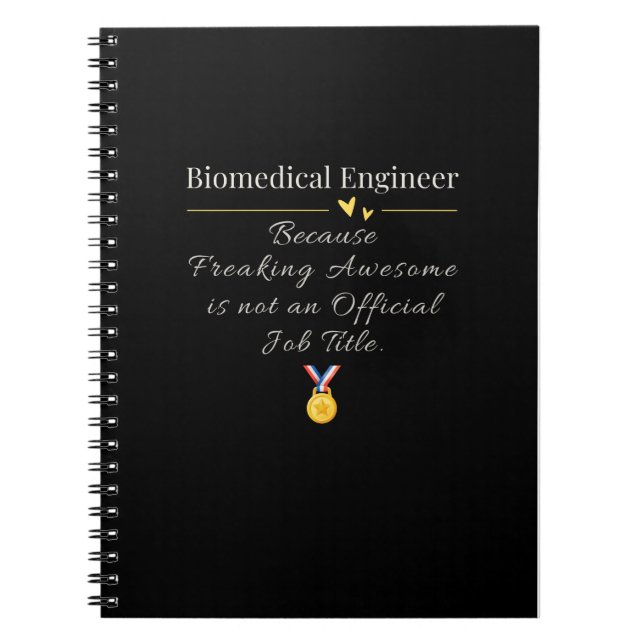 Biomedical Engineer Funny Job Title Notebook (Front)
