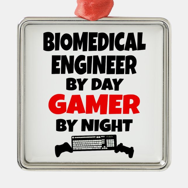 Biomedical Engineer Gamer Metal Tree Decoration (Front)