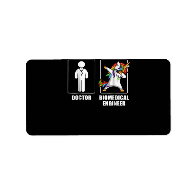 Biomedical Engineer Unicorn Dabbing Funny Lovers Label (Front)