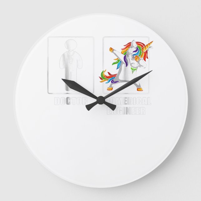 Biomedical Engineer Unicorn Dabbing Funny Lovers Large Clock (Front)
