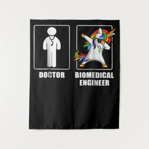 Biomedical Engineer Unicorn Dabbing Funny Lovers Tapestry