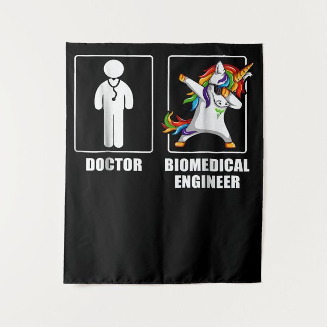 Biomedical Engineer Unicorn Dabbing Funny Lovers Tapestry (Front)