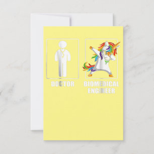 Biomedical Engineer Unicorn Dabbing Funny Lovers Thank You Card