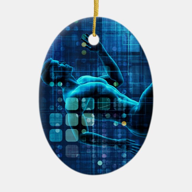 Biomedical Science Engineering or BME as Concept Ceramic Ornament (Front)