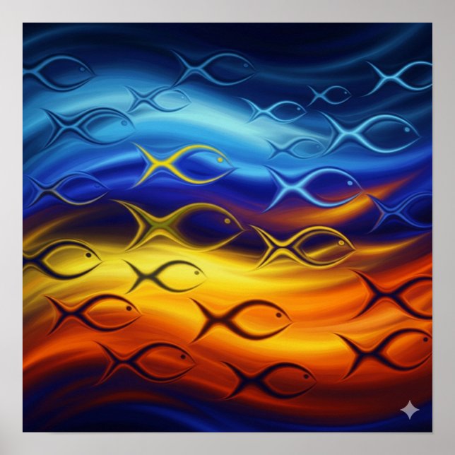 Biomorphic School of Fish Poster (Front)