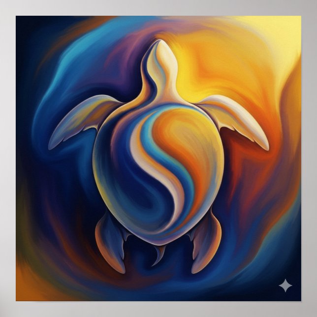 Biomorphic Turtle Art Poster (Front)