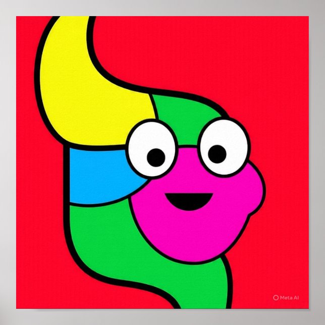 Biomorphic Two-Tailed Fish Poster (Front)