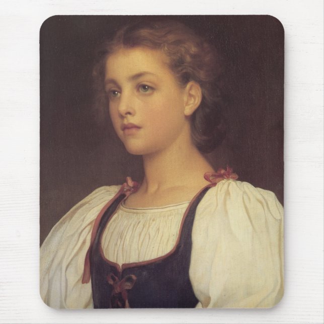 Biondina (by Frederic Leighton) Mouse Pad (Front)