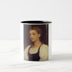 Biondina (by Frederic Leighton) Two-Tone Coffee Mug