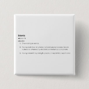 Bionic Definition in Black 15 Cm Square Badge