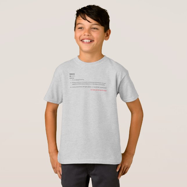 Bionic Definition in Black Go Ahead Ask T-Shirt (Front Full)