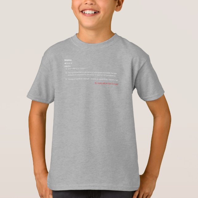 Bionic Definition in White Go Ahead Ask T-Shirt (Front)