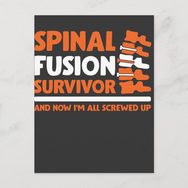 Bionic Spinal Surgery Survivor Fractured Back Postcard (Front)
