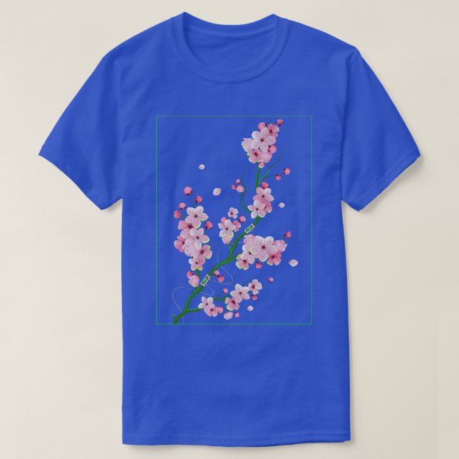 Biopunk Sakura Cherry Blossom Biopunk Aesthetic  T-Shirt (Design Front)
