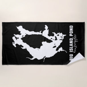 BIP Map of Big Island Pond NH Lake Beach Towel