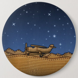BiPlane 6 Cm Round Badge