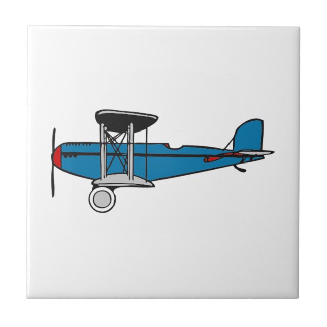 Biplane Aeroplane Ceramic Tile (Front)