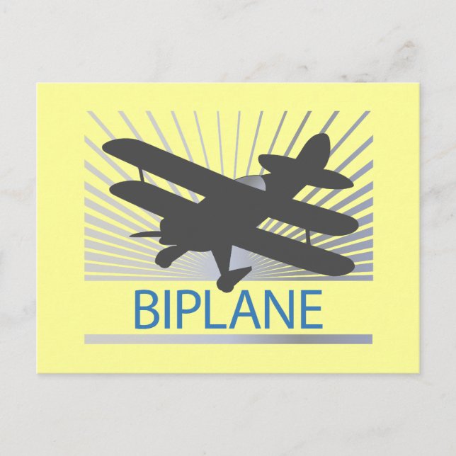 Biplane Aeroplane Postcard (Front)