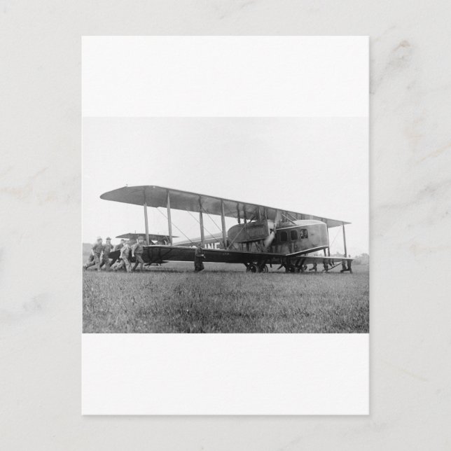 Biplane Airliner, 1919 Postcard (Front)