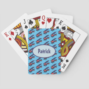 Biplane Pattern Customised Playing Cards