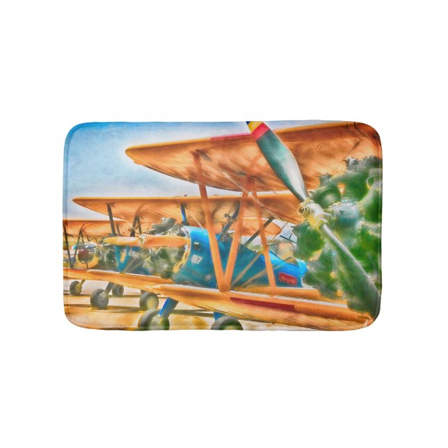 BiPlane READY FOR MY PORTRAIT Bath Mat (Front)