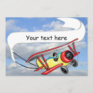 Biplane Towing Banner Customisable Invitation