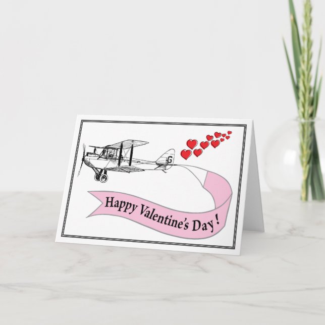 Biplane Valentine Card (Front)