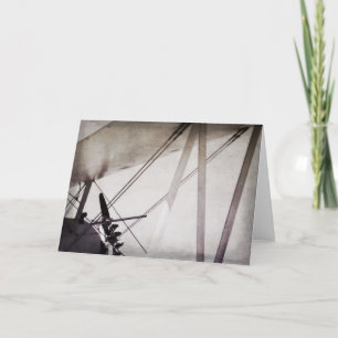 Biplane Wing Abstract Antique Aeroplane Art Card