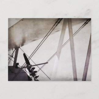 Biplane Wing Abstract Antique Aeroplane Art Postcard