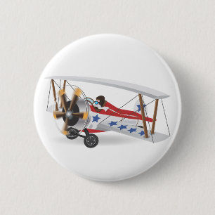 biplanes 6 cm round badge