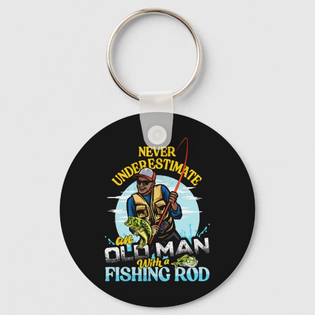 Bipoc B Fishing Birthday Tee Never Underestimate O Key Ring (Front)