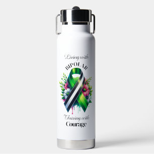 Bipolar Awareness   Thriving with Courage Water Bottle