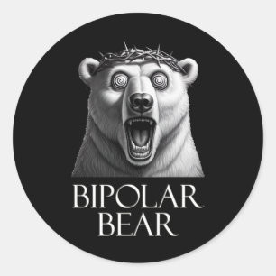 Bipolar Bear Sticker1  Classic Round Sticker