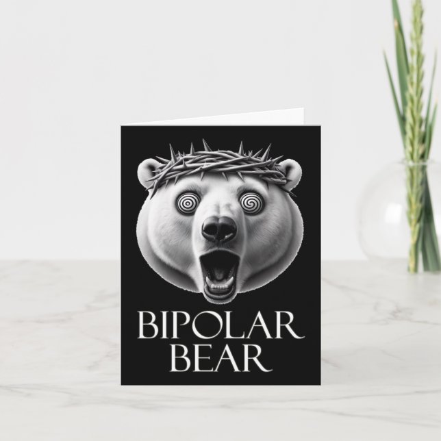 Bipolar Bear Sticker  Card (Front)