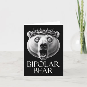 Bipolar Bear Sticker  Card