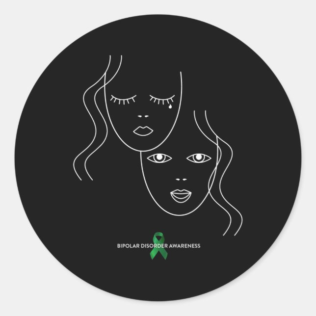 Bipolar Disorder Awareness  Classic Round Sticker (Front)