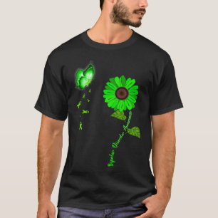 Bipolar Disorder Awareness Green Butterfly Sunflow T-Shirt