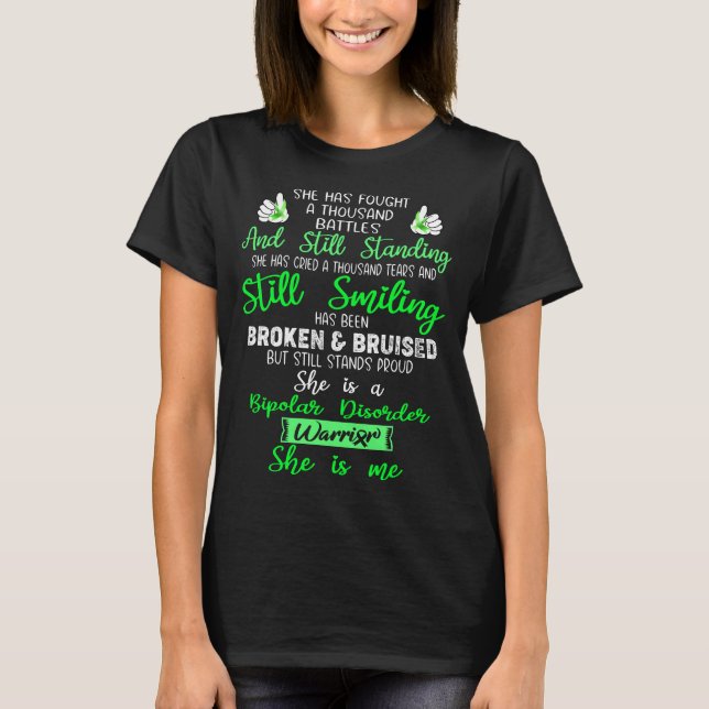 Bipolar Disorder Awareness Ribbon Support Gifts T-Shirt (Front)