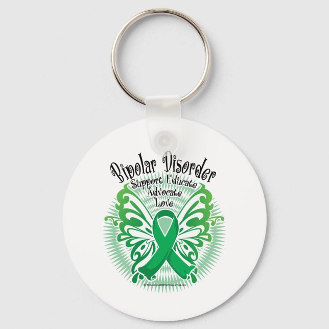 Bipolar Disorder Butterfly 3 Key Ring (Front)