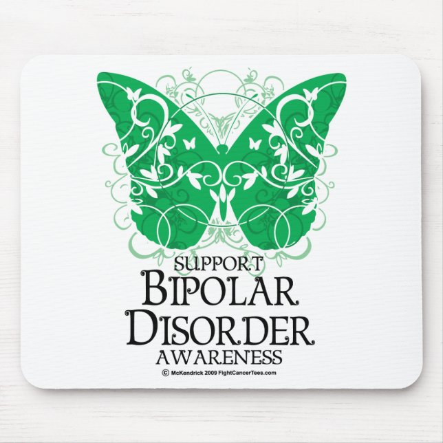 Bipolar Disorder Butterfly Mouse Pad (Front)