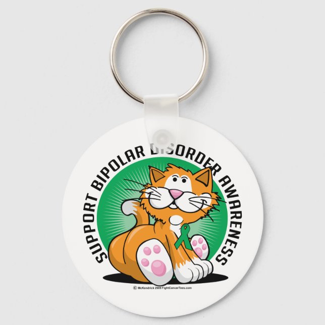 Bipolar Disorder Cat Key Ring (Front)