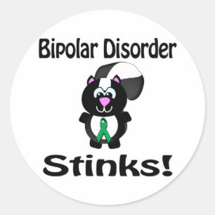 Bipolar Disorder Stinks Skunk Awareness Design Classic Round Sticker