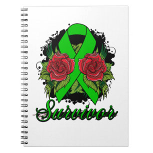 Bipolar Disorder Survivor Rose Grunge Tattoo Notebook