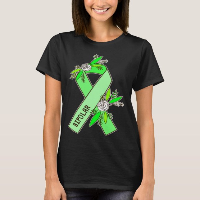 Bipolar Ribbon Pocket  Bipolar Disorder Awareness T-Shirt (Front)