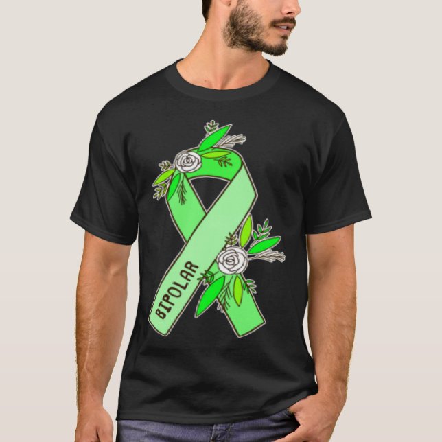 Bipolar Ribbon Pocket  Bipolar Disorder Awareness T-Shirt (Front)