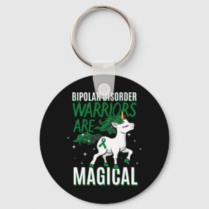 Bipolar Warrior Magical Unicorn Green Ribbon Key Ring