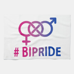 #Bipride Bisexual Pride Tea Towel