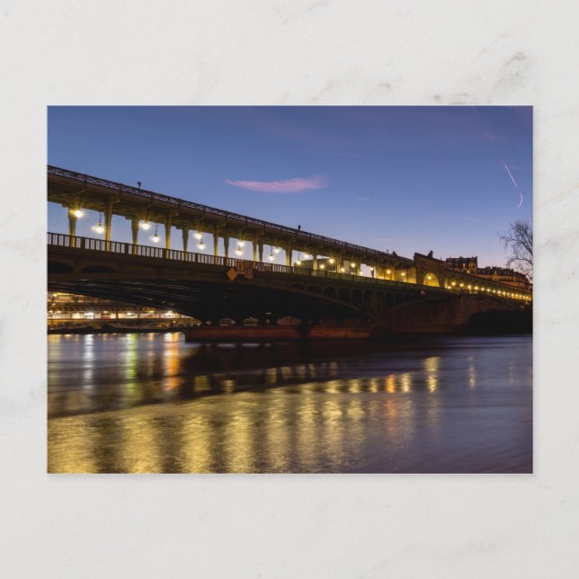 Bir-Hakeim bridge at dawn in winter - Paris Postcard (Front)