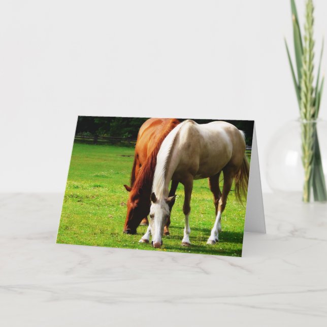 Biracial Horse Couple Card (Front)