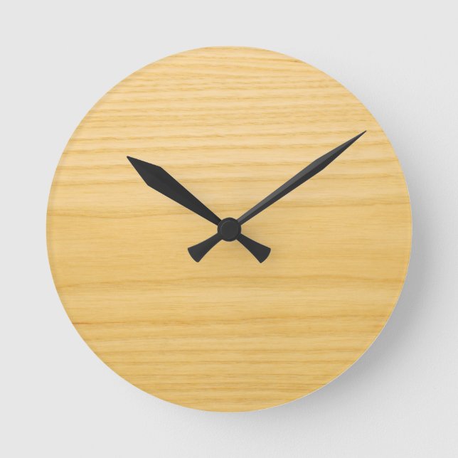Birch Background Round Clock (Front)